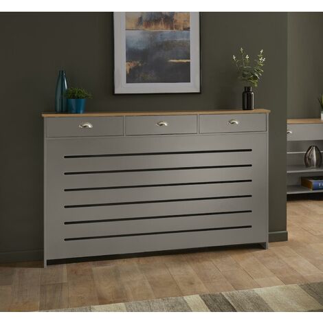 Galiflo Grey Radiator Cover with Storage Drawer 1500 x 955mm Large