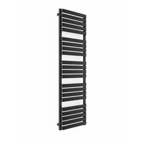 Bathroom Electric Towel Radiator Designer Heated Towel Rail Flat Panel Black