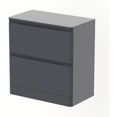 Bathroom Cloakroom Vanity Unit Wash Storage Cabinet Countertop Basin Grey 800mm