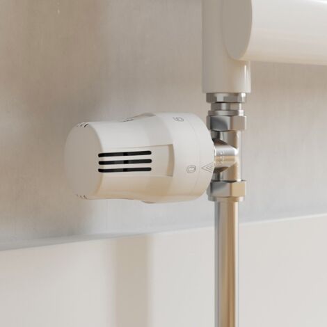 DuraTherm Straight White Chrome Thermostatic Radiator Valve 15mm TRV Rad (1/3)
