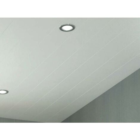 Bathroom Ceiling Cladding Panels White PVC 250x4000mm Modern Pack of 4 - 4m2