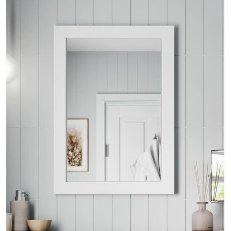 Framed Wooden Bathroom Mirror Wood Frame Wall Mounted Mirrors Grey 700 ...