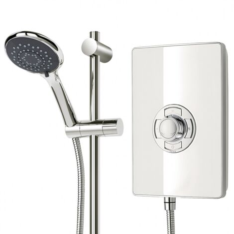 Triton Aspirante Electric Shower 8.5kW Modern White Gloss 5 Spray