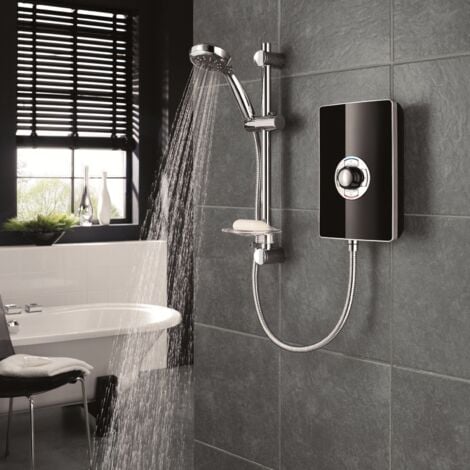 Triton Aspirante 9.5kW Electric Shower Modern Black Gloss 5 Spray