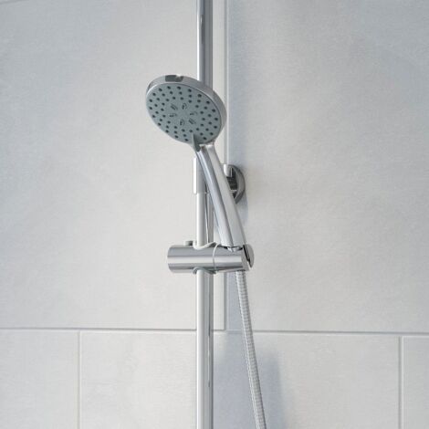 Bathroom Shower Mixer Thermostatic Set Twin Head Chrome Round Set