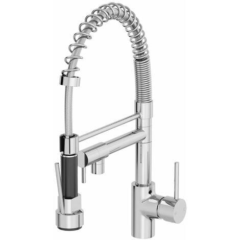 Pull Out Kitchen Tap Single Lever Modern Mono Sink Mixer Hot Cold Faucet - Dual Spray & Pot Filler