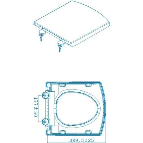 Modern White Square Toilet Seat Soft Closing Silent Chrome Hinges