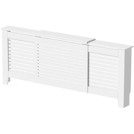 White Radiator Cover Wall Cabinet Wooden Horizontal Style Modern 1410mm ...