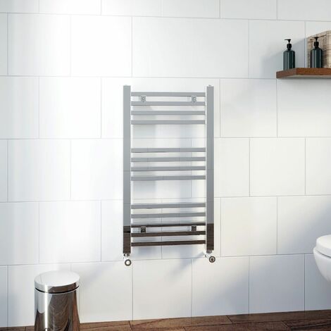 DuraTherm Square Bar Heated Towel Rail Chrome - 800 x 450mm