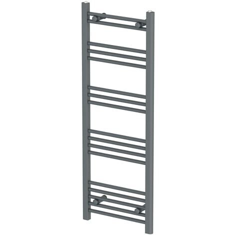 Anthracite Heated Towel Rail Straight Flat Bathroom Radiator 1200 x 450mm