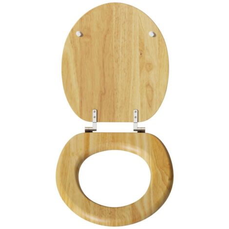Aquari Oak Wooden Bathroom Toilet Seat Bottom Fitting Fixings Included