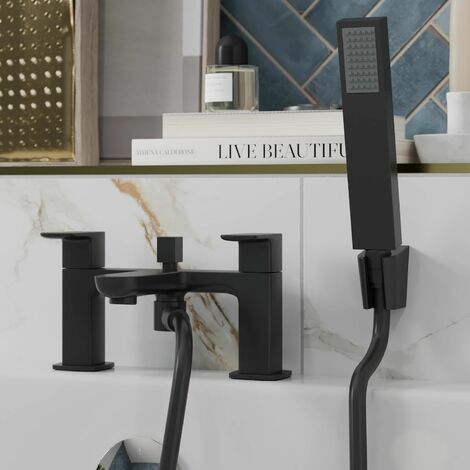 Hapilife Basin And Bath Mixer Tap With Shower Attachment Set Slotted Pop Up Waste Waterfall - View #14