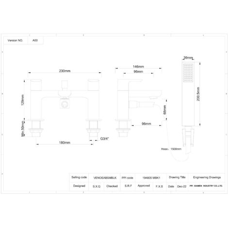 Hapilife Basin And Bath Mixer Tap With Shower Attachment Set Slotted Pop Up Waste Waterfall - View #3