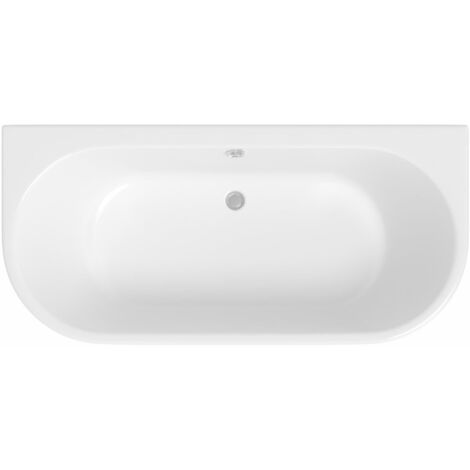 1700x750mm Modern Back To Wall Double Ended Curved Bath Side Panel Acrylic