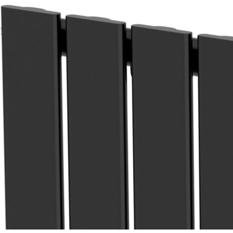 Black Flat Panel Designer Radiator Vertical Horizontal 600 x 456 Single Panel