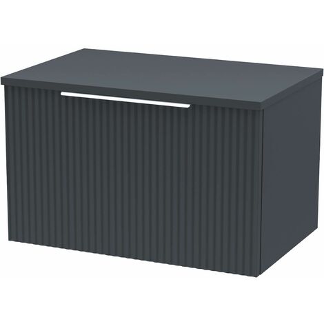 Bathroom Vanity Unit Wall Mounted Storage Cabinet Anthracite 600mm Drawer Modern (1/2)