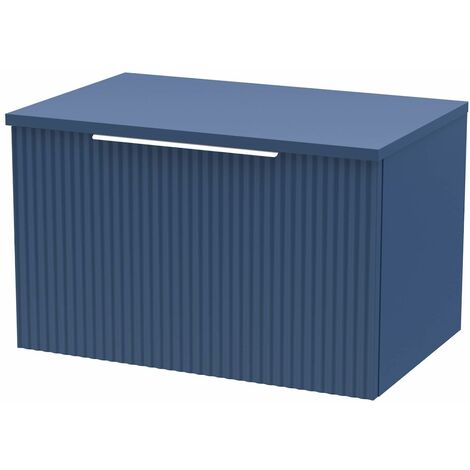 Bathroom Vanity Unit Wall Mounted Storage Cabinet Blue 600mm Drawer Modern (1/2)