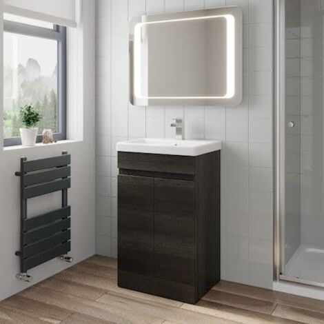 Charcoal Grey Bathroom Furniture Vanity Unit with Basin Sink Cabinet Storage 500mm Drawer