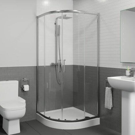Quadrant Shower Enclosure 1000mm Easy Plumb Tray 8mm Glass Bathroom Modern (1/5)