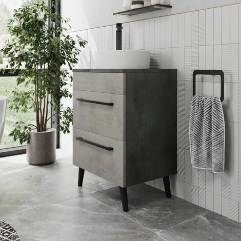Bathroom Vanity Unit Basin Sink Cabinet Storage Drawer 550mm Soft Close Grey