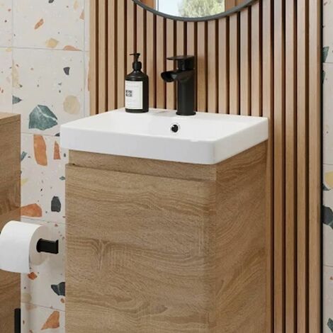 Bathroom Basin Sink 400mm Ceramic 1 Tap Hole White Gloss Recessed BASIN ONLY