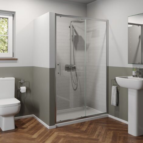 1000mm Sliding Shower Door Enclosure Glass Screen Panel Framed 6mm Safety Glass (1/5)