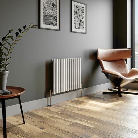 White Oval Column Designer Radiator Vertical Horizontal 600 x 780mm Single Panel
