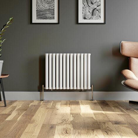 White Oval Column Designer Radiator Vertical Horizontal 600 x 780mm Single Panel