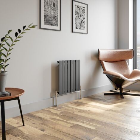 Anthracite Designer Radiator Vertical Horizontal Flat Panel 600 x 604mm Single Panel
