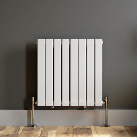 White Flat Panel Designer Radiator Vertical Horizontal 600 x 604mm Single Panel