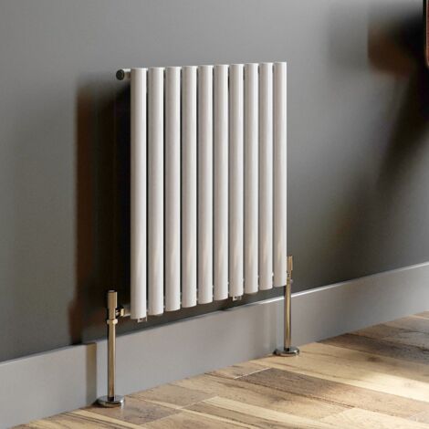 White Oval Column Designer Radiator Vertical Horizontal 600 x 600mm Single Panel