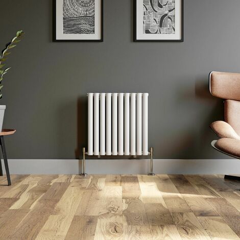 White Oval Column Designer Radiator Vertical Horizontal 600 x 600mm Single Panel