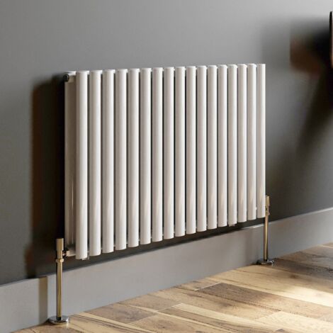 White Oval Column Designer Radiator Vertical Horizontal 600 x 1020mm Double Panel