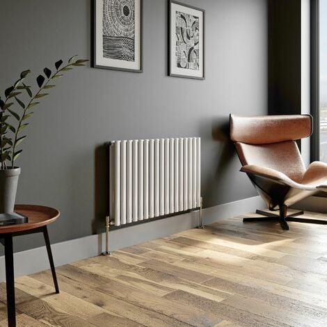 White Oval Column Designer Radiator Vertical Horizontal 600 x 1020mm Double Panel