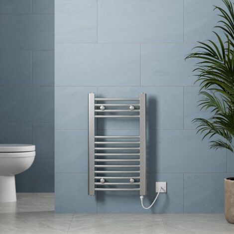 Galiflo Chrome Heated Towel Rail Radiator Curved Electric Bathroom Heating 700 x 400mm