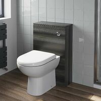 500mm Bathroom Toilet Back To Wall Unit Pan Soft Close Seat Grey - Grey