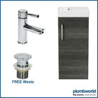 Bathroom Basin Sink Vanity Unit 400mm Contemporary Charcoal Grey