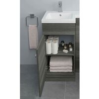 900mm Bathroom Vanity Unit Basin & Toilet Combined Unit LH Grey