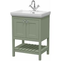 600mm Bathroom Vanity Unit Wash Basin Sink Cabinet Furniture Green Traditional