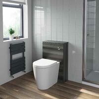 500mm Bathroom Toilet BTW Back To Wall Furniture Unit Pan Soft Close Grey Modern