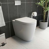 500mm Bathroom Toilet BTW Back To Wall Furniture Unit Pan Soft Close Grey Modern