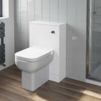 500mm Bathroom Toilet Back To Wall Furniture Unit Pan Soft Close White Modern - White