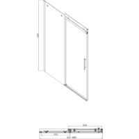 1000 x 800mm Sliding Shower Enclosure Door Side Panel 8mm Safety Glass Frameless