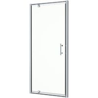 800 x 800mm Pivot Shower Door Side Panel Enclosure 6mm Glass Framed Stone Tray
