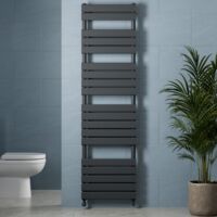 Galiflo Anthracite Flat Panel Heated Towel Rail Bathroom Radiator 1800 x 500mm