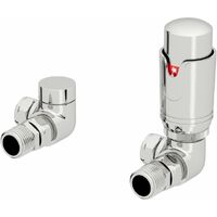 DuraTherm Corner Chrome Thermostatic Radiator Valve Pack - 15mm