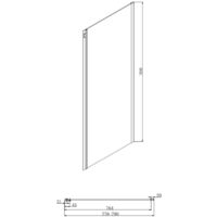 1200 x 800mm Sliding Shower Enclosure Door Side Panel 8mm Safety Glass Frameless