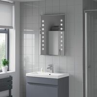 Bathroom LED Illuminated Mirror Mains Power Modern Demister IP44 Rated 500x700mm