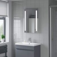 Bathroom LED Illuminated Luxury Mirror Battery Power Contemporary 500x700mm - Silver