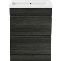 600mm Bathroom Drawer Vanity Unit Basin Modern Soft Close Toilet Charcoal Grey